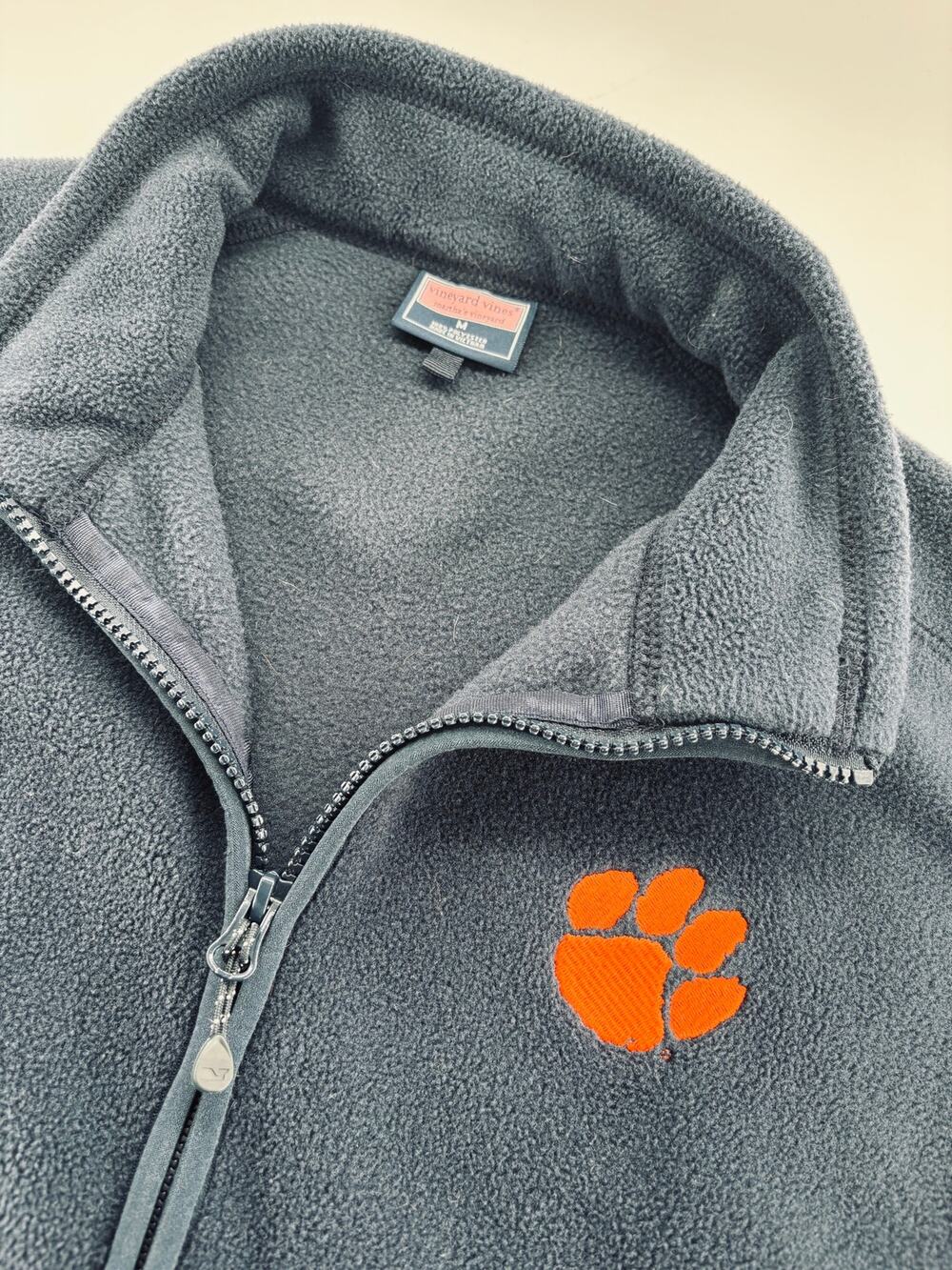 Vineyard Vines x Clemson Tigers Full-Zip Fleece Vest Men's Medium